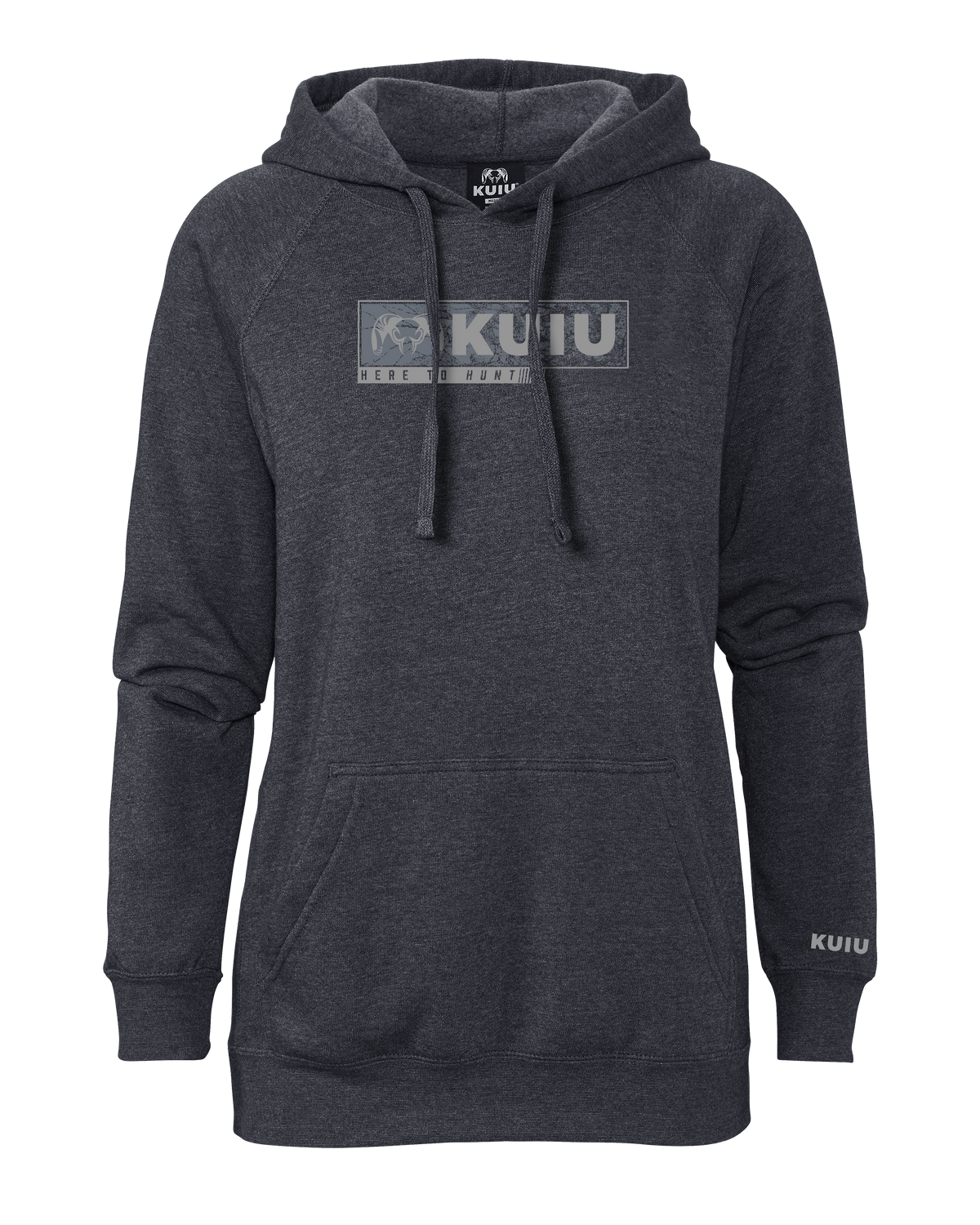 Front of Women's Here to Hunt Gritstone Hoodie in Midnight Navy