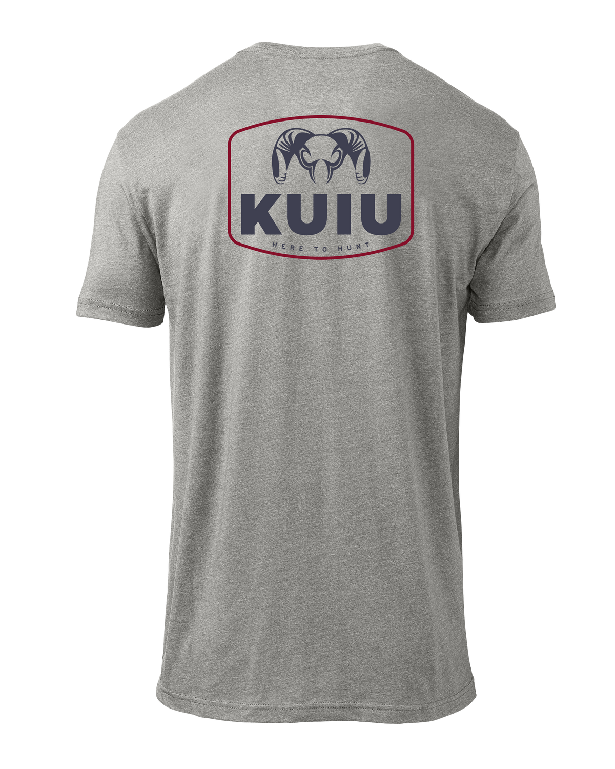 Back of KUIU Here to Hunt Patch T-Shirt in Heather Grey