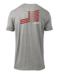 Back of KUIU Retro Flag Fade T-Shirt in Heather Grey