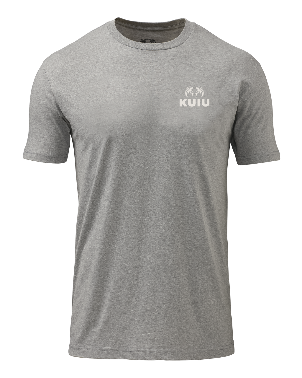 Front of KUIU Retro Flag Fade T-Shirt in Heather Grey