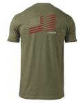 Back of KUIU Retro Flag Fade T-Shirt in Military Green