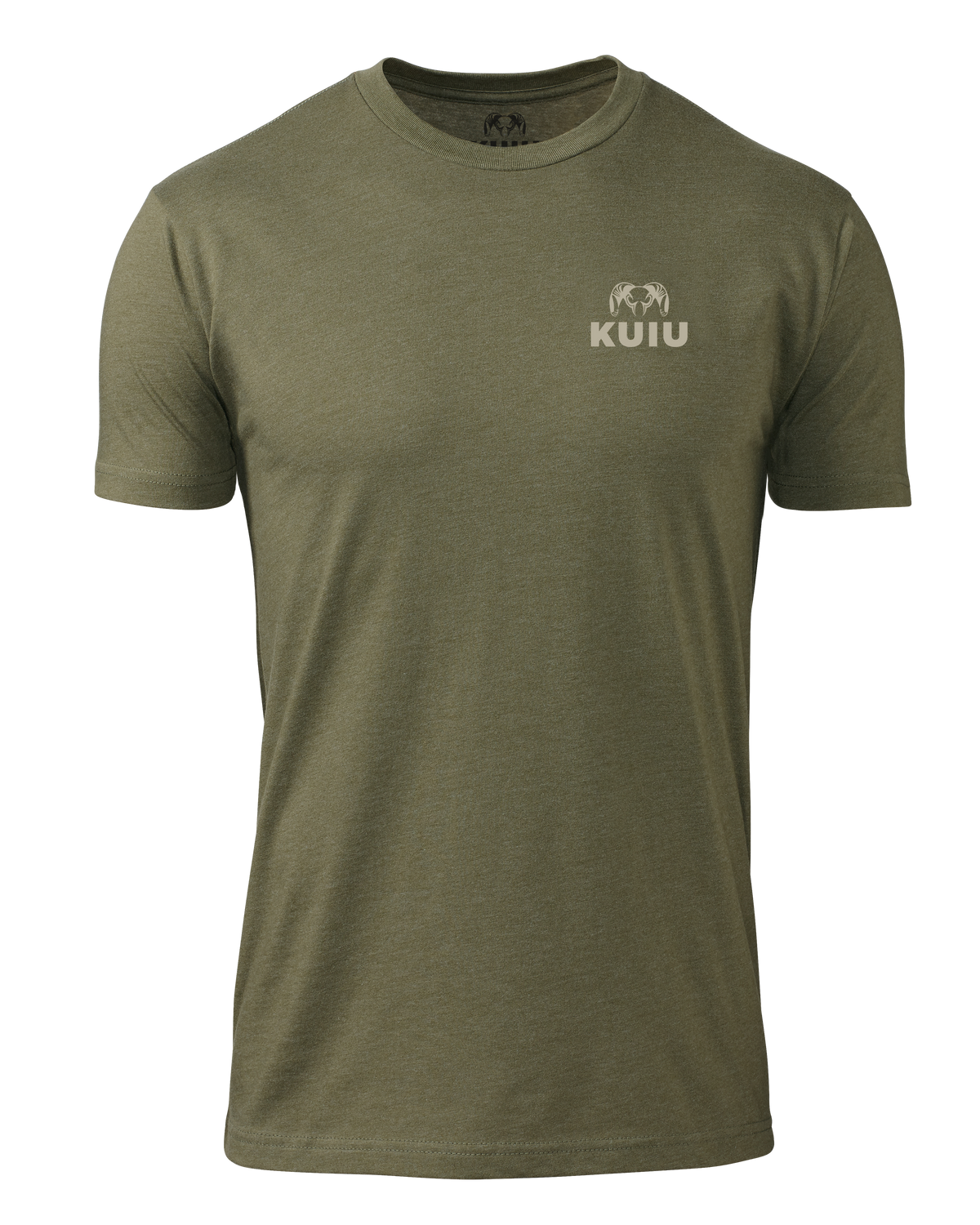 Front of KUIU Retro Flag Fade T-Shirt in Military Green