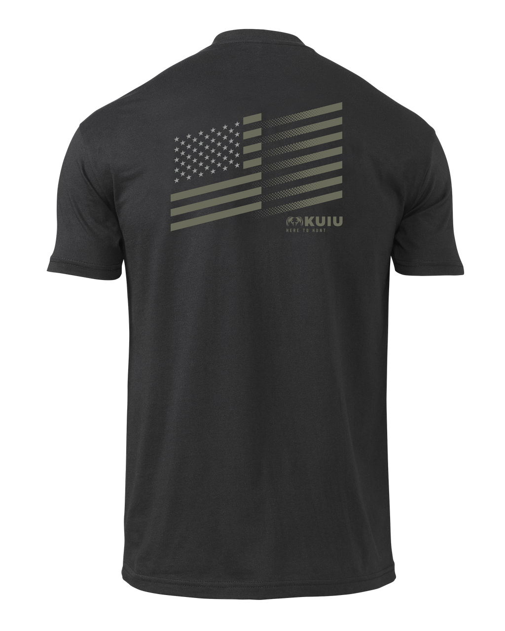 Back of KUIU Solid Flag Fade T-Shirt in Black