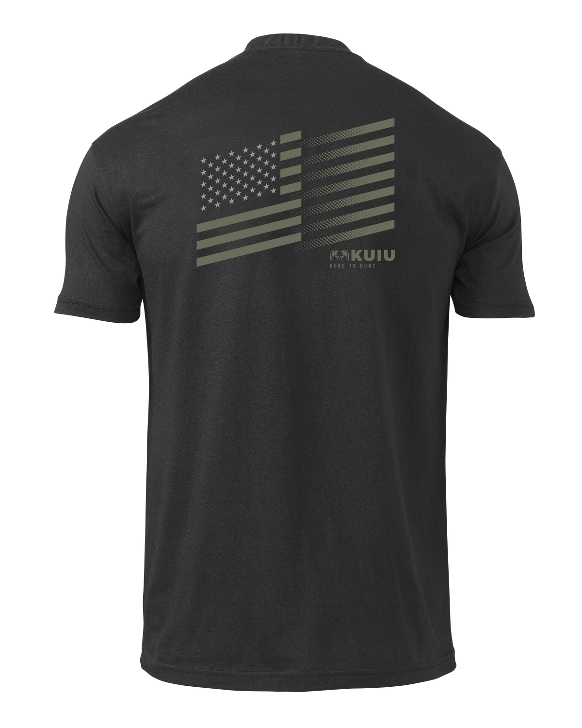 Back of KUIU Solid Flag Fade T-Shirt in Black