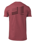 Back of KUIU Solid Flag Fade T-Shirt in Cardinal Red