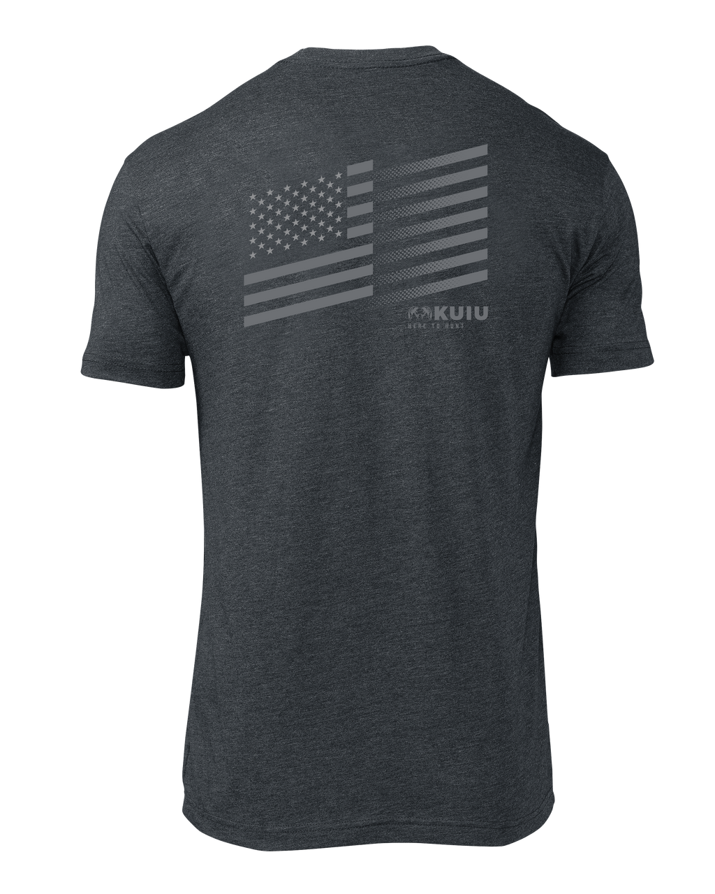 Back of KUIU Solid Flag Fade T-Shirt in Charcoal Grey