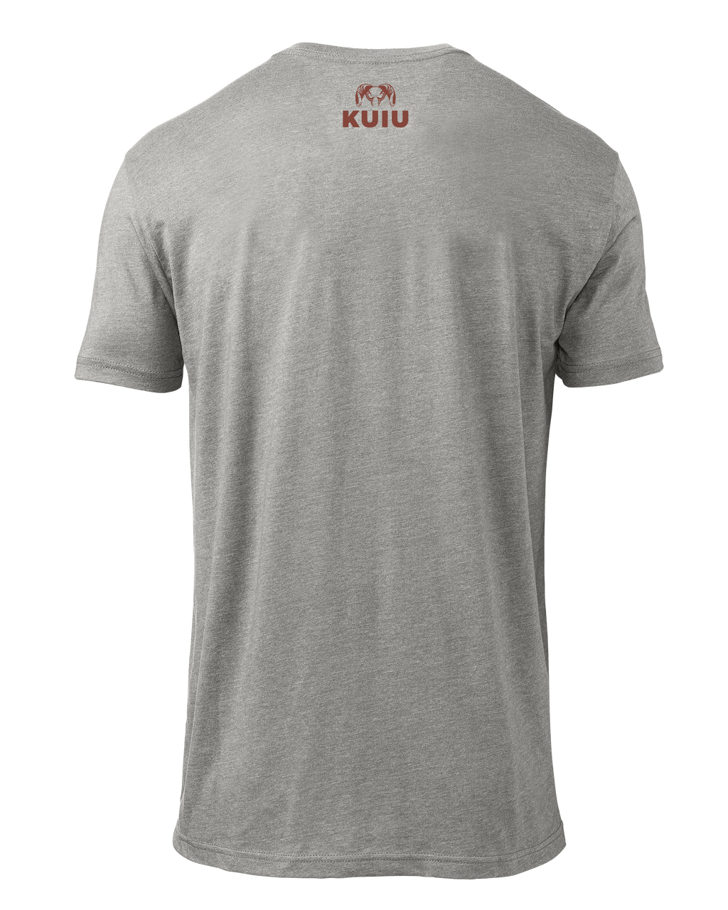 Back of KUIU Ram Flag T-Shirt in Heather Grey