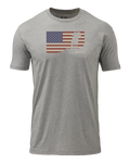 Front of KUIU Ram Flag T-Shirt in Heather Grey