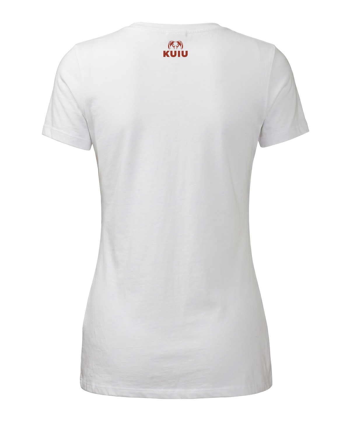 Back of Women's Solid Patriotic Ram T-Shirt in White