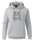 Front of KUIU Topo Mountain Hoodie in Heather Grey