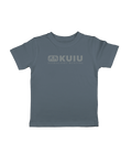 Front of Toddler Block Logo T-Shirt in Harbor Blue