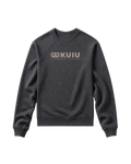 Front of Toddler Block Logo Crewneck Sweatshirt in Dark Heather Grey