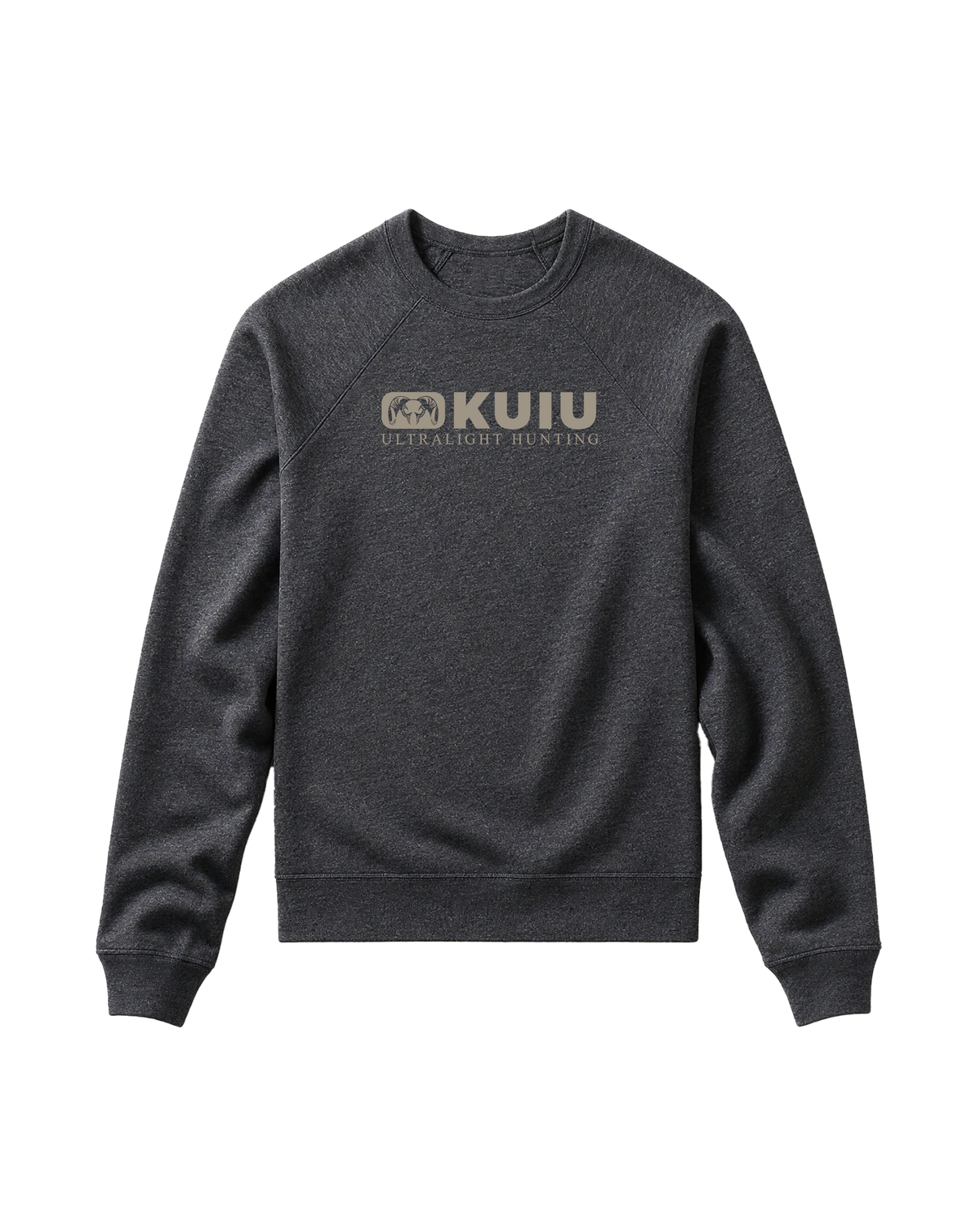 Front of Toddler Block Logo Crewneck Sweatshirt in Dark Heather Grey