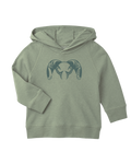 Front of Toddler Big Ram Hoodie in Thyme Green