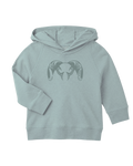 Front of Toddler Big Ram Hoodie in Tide Green