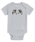 Front of KUIU Vias Ram Baby One-Piece in Heather Grey
