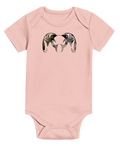 Front of KUIU Verde Ram Baby One-Piece in Ballet Pink