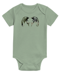 Front of KUIU Verde Ram Baby One-Piece Thyme Green