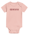 Front of KUIU Block Logo Baby One-Piece in Ballet Pink