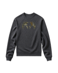 Front of Toddler Camo Big Ram Crewneck Sweatshirt in Heather Grey with Valo camouflage ram logo.