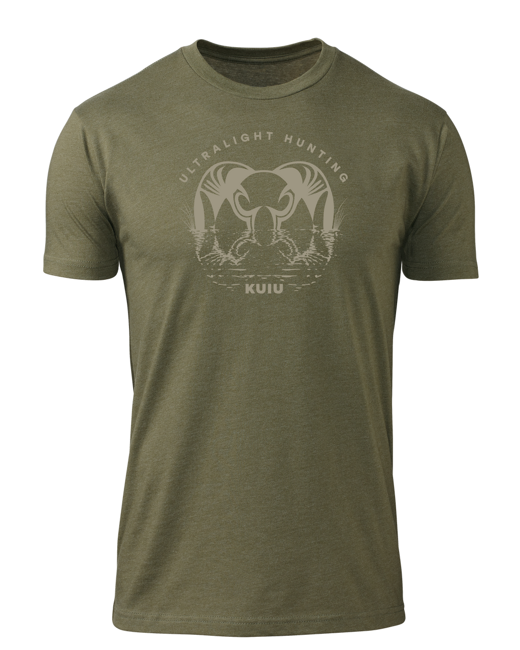 Front of KUIU Waterway T-Shirt in Military Green