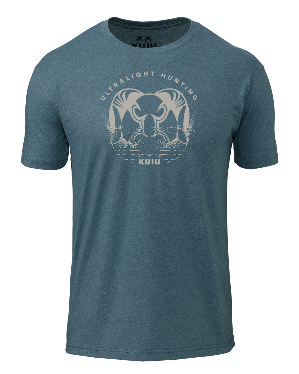 Front of KUIU Waterway T-Shirt in Indigo Blue