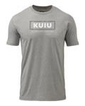 Front of KUIU Box Logo T-Shirt in Heather Grey