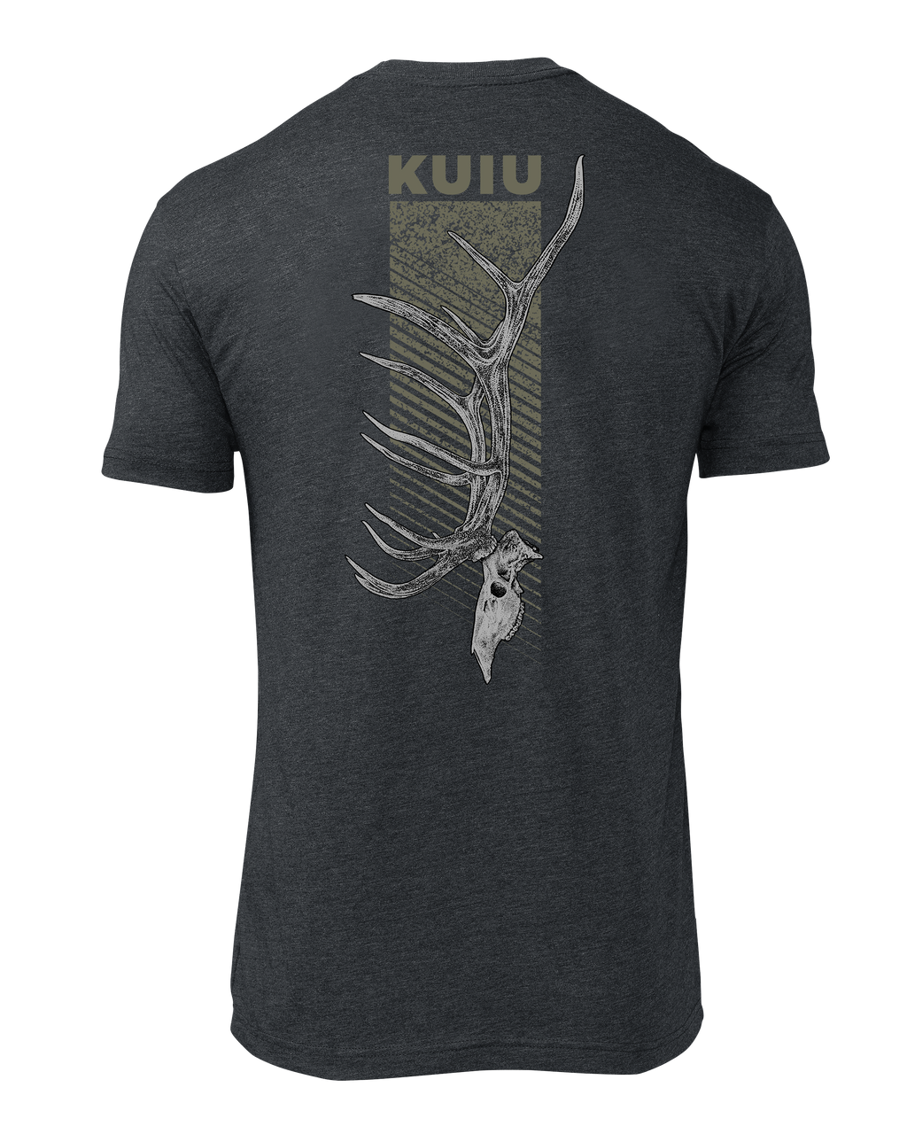 Back of KUIU Elk Skull T-Shirt in Charcoal Grey