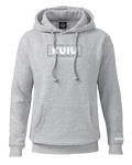 Front of KUIU Box Logo Hoodie in Heather Grey