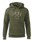 Front of KUIU Waterway Hoodie in Army Green