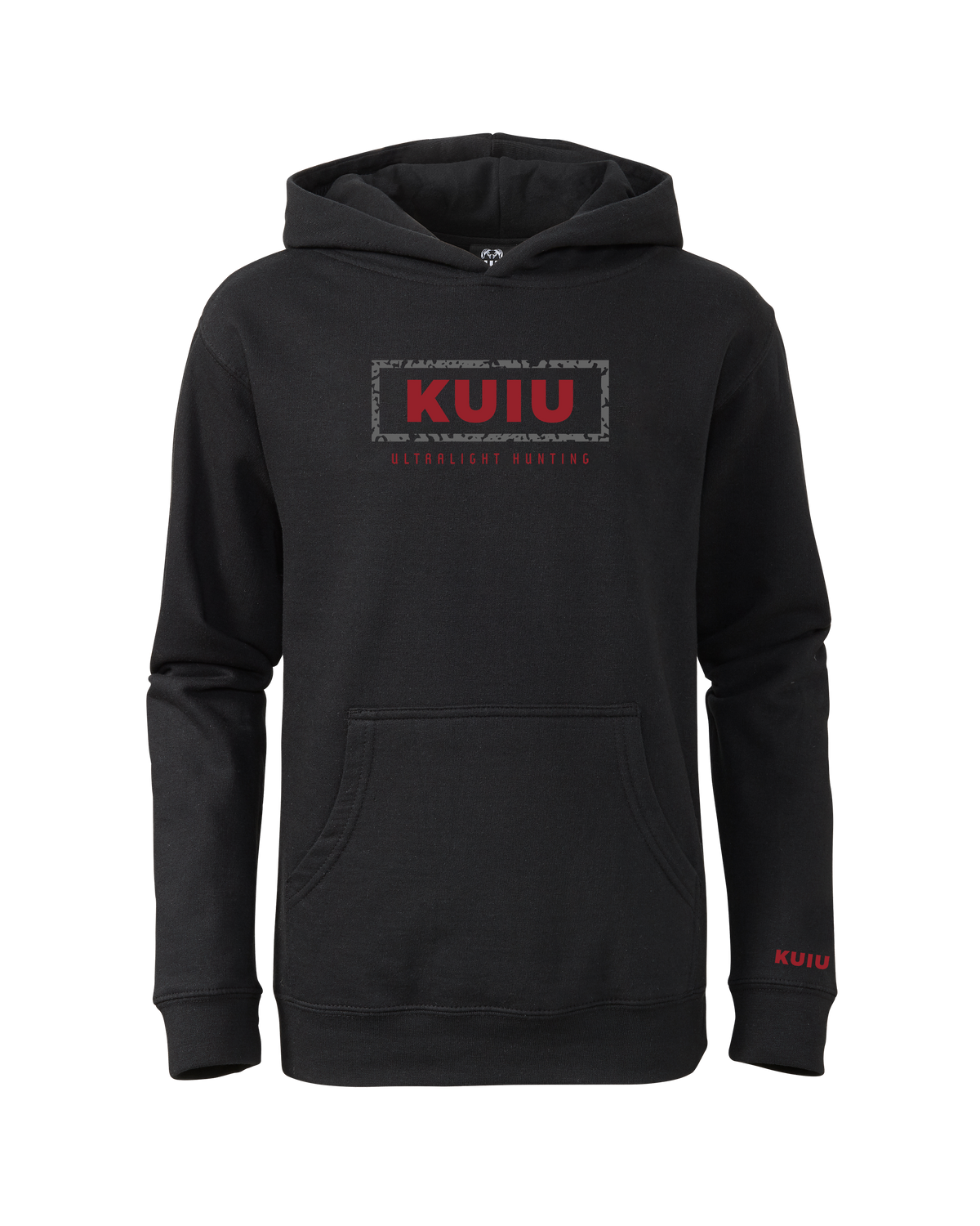 Front of Youth Box Logo Hoodie in Black