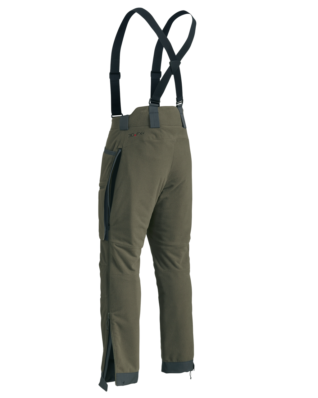 Rear, Side View of Proximity Insulated Pants in Ash Brown