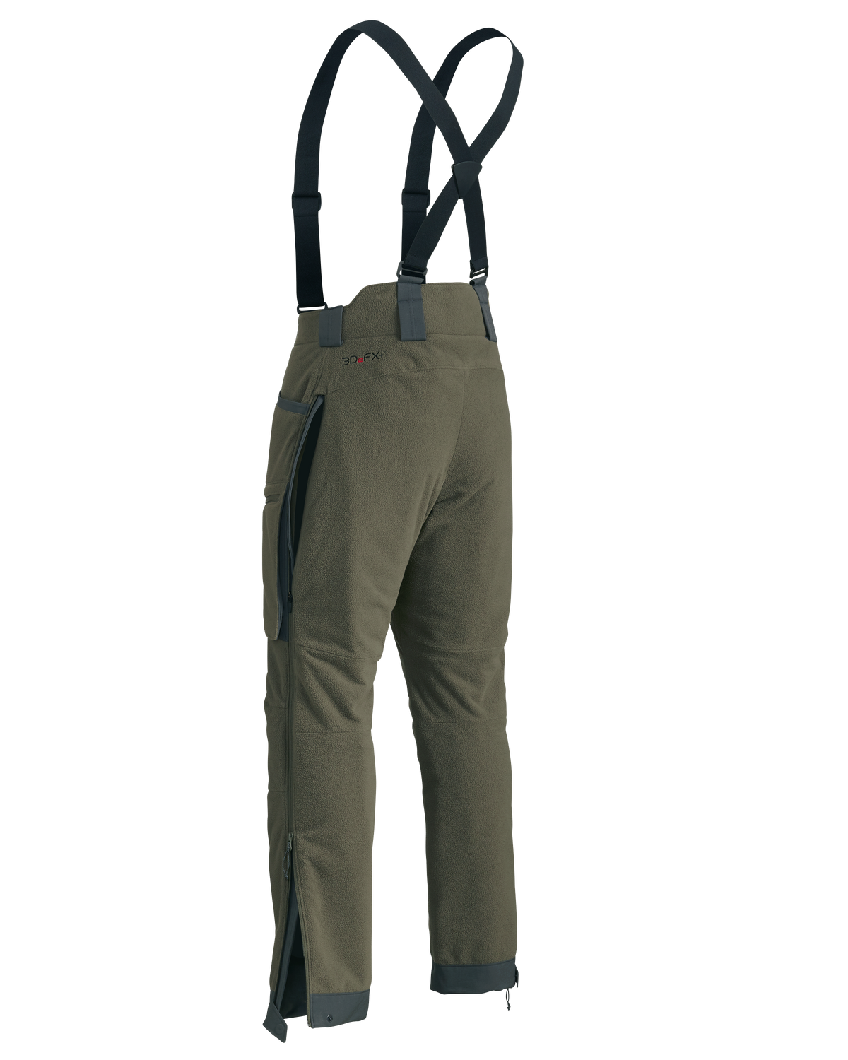 Rear, Side View of Proximity Insulated Pants in Ash Brown