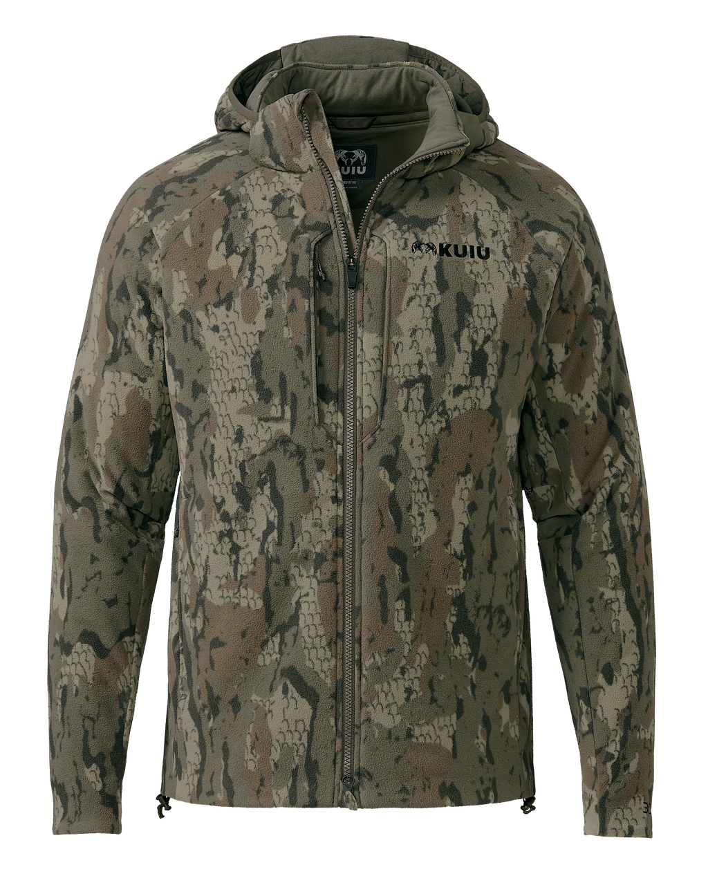 Front of Proximity Hooded Insulated Jacket in Veros Camouflage.