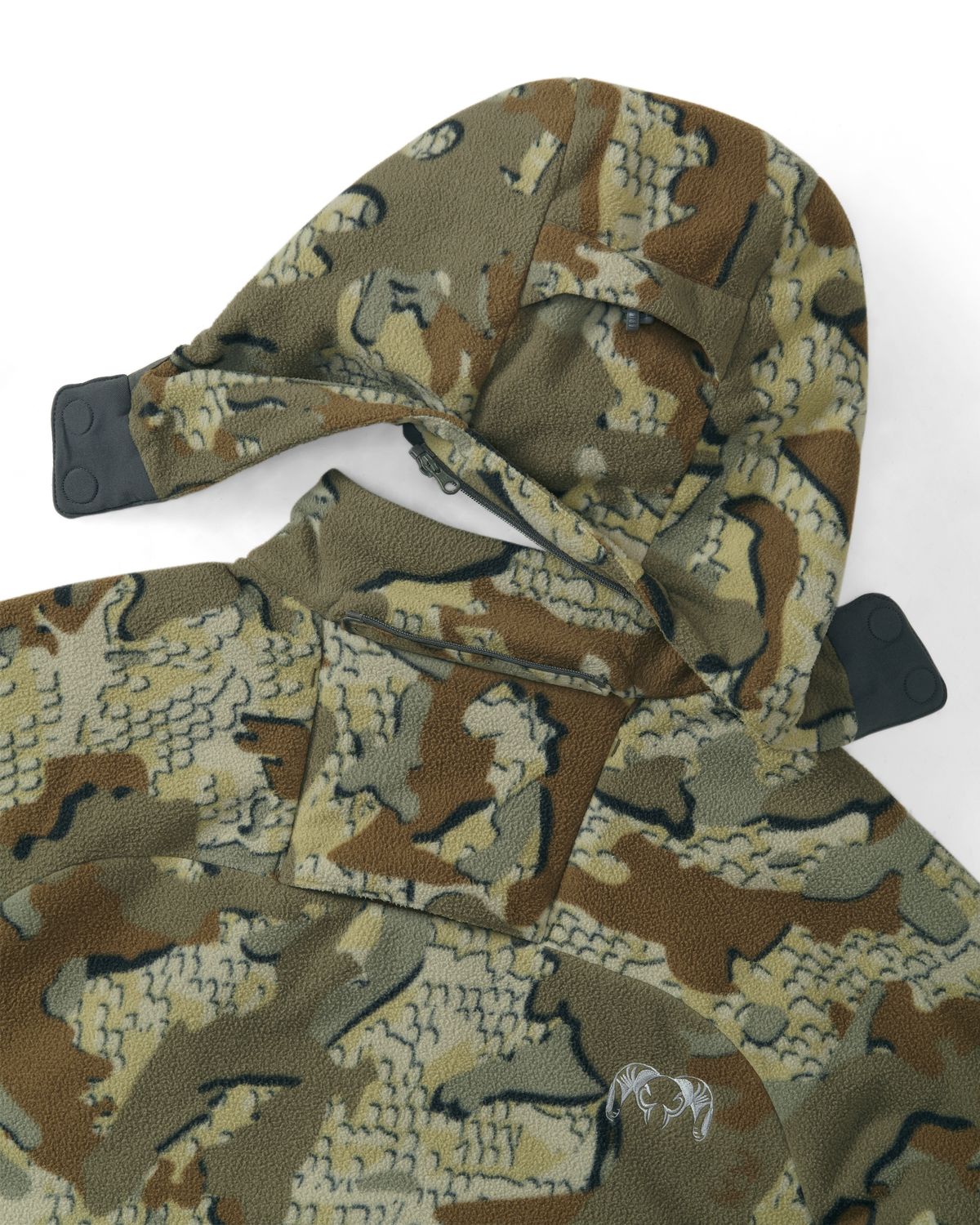 Back view of detached hood on the Proximity Hooded Insulated Jacket in Valo Camouflage
