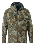 Front of Proximity Hooded Insulated Jacket in Valo Camouflage
