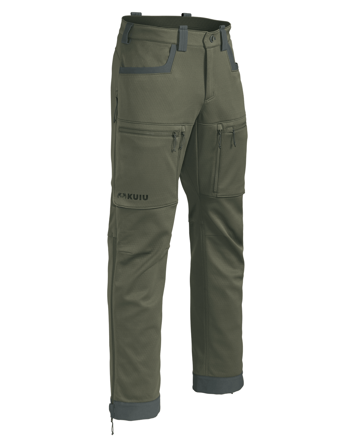 Front of Encounter Pant without Suspenders in Ash Brown