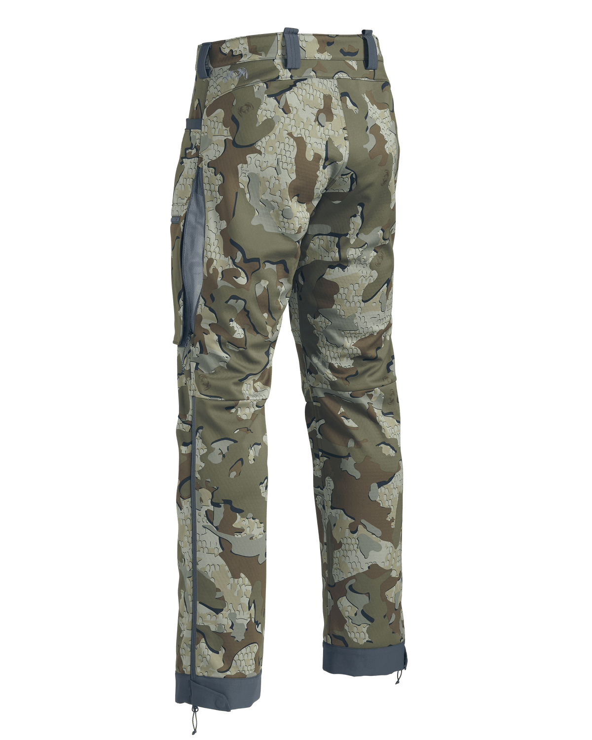 Back of Encounter Pant in Valo Camouflage showing open hip vent