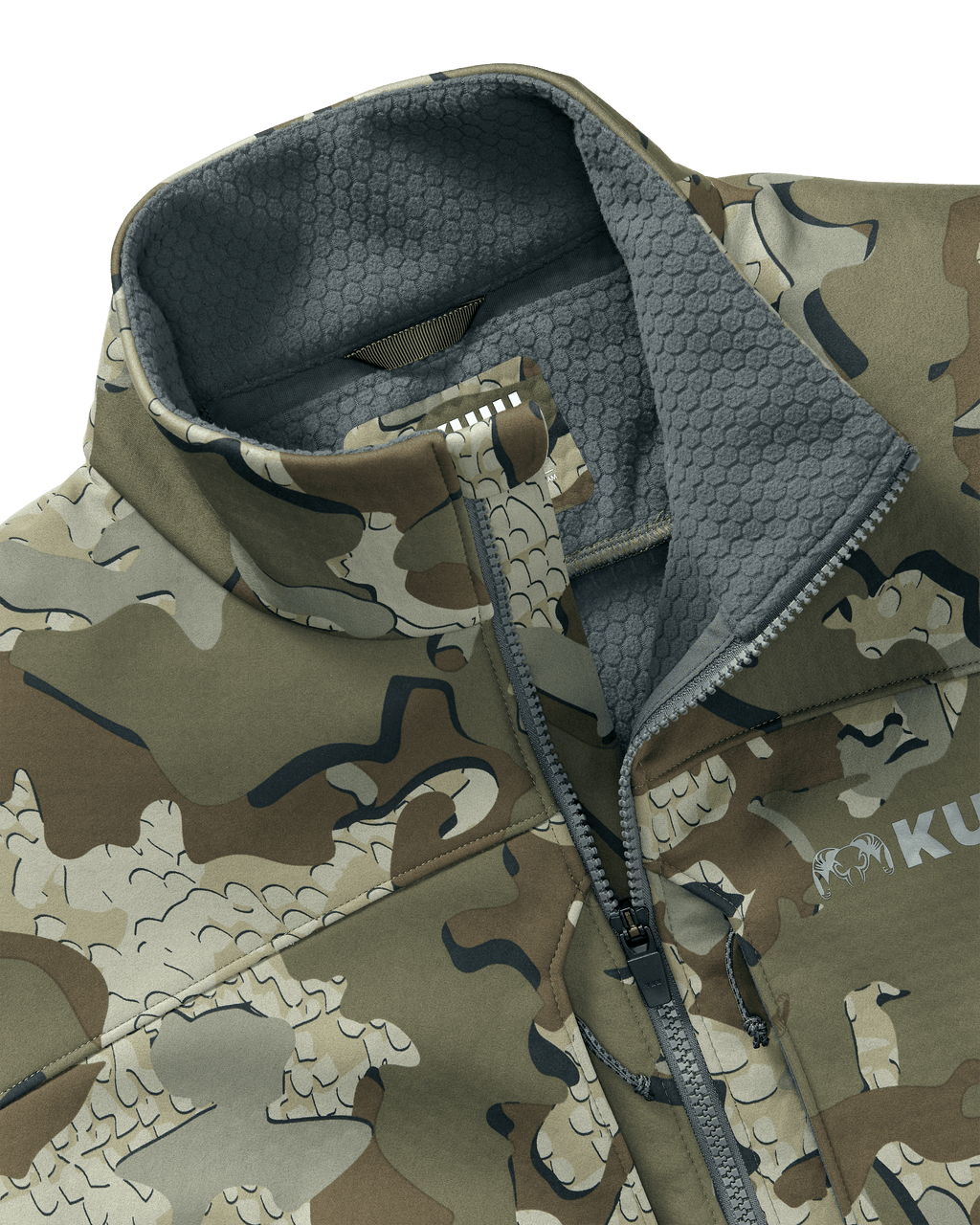 collar detail on Encounter Jacket in Valo Camouflage