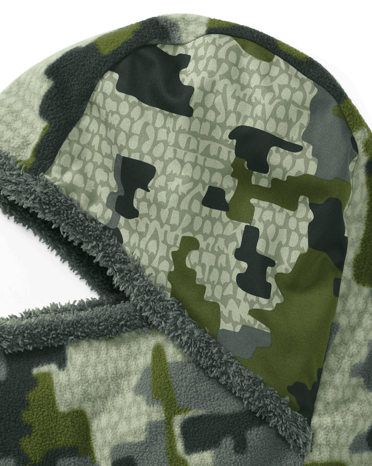 Side panel fabric detail on the KUIU Proximity Balaclava in Verde Camouflage