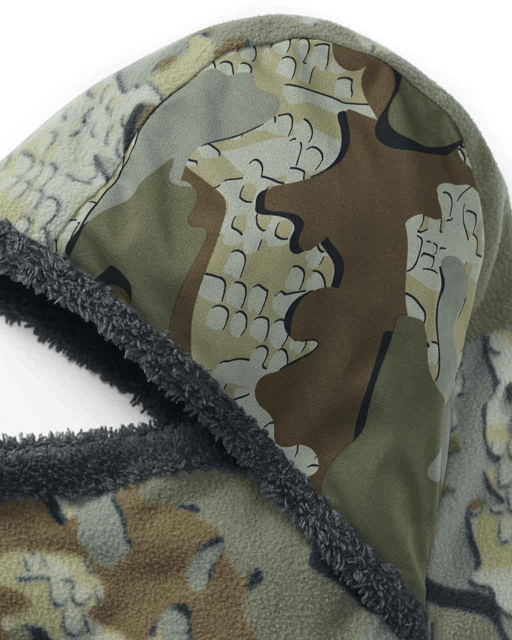 Detail interior fabric on KUIU Proximity Balaclava in Valo Camouflage