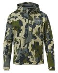 Front of Drawpoint Hoodie in Verde camouflage