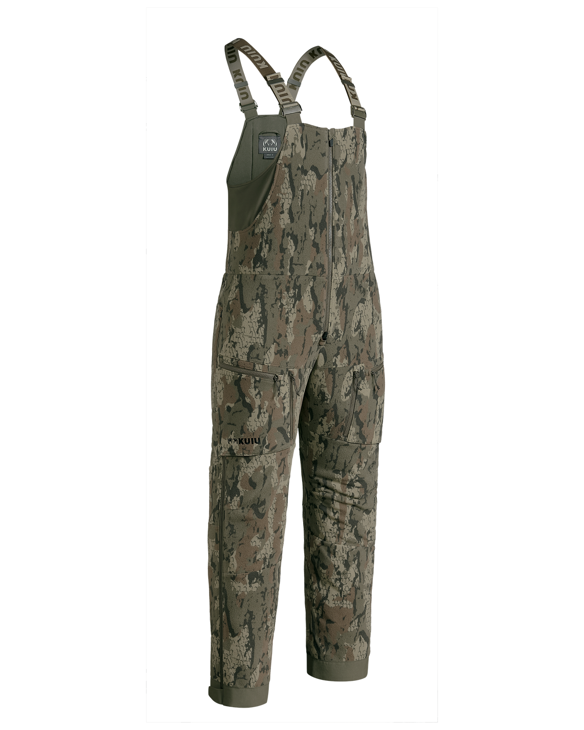 Front of KUIU Proximity Insulated Bib in Veros Camouflage