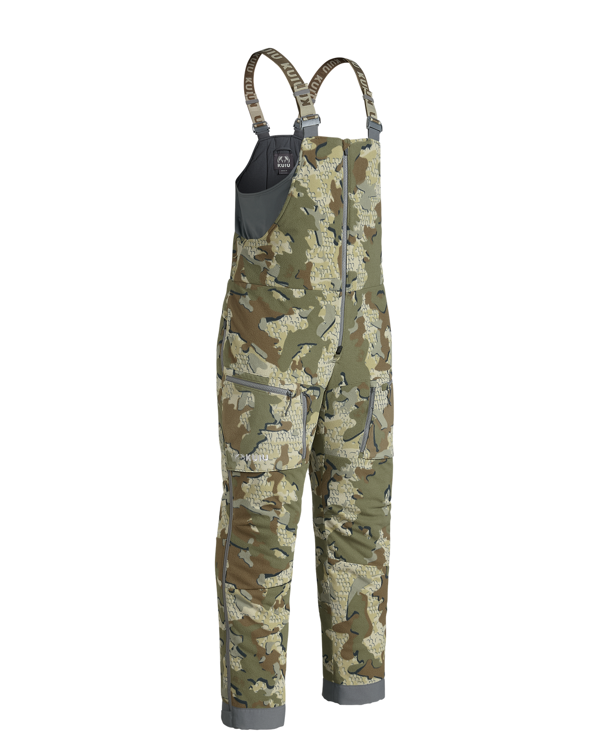 Front of KUIU Proximity Insulated Bib in Valo Camouflage