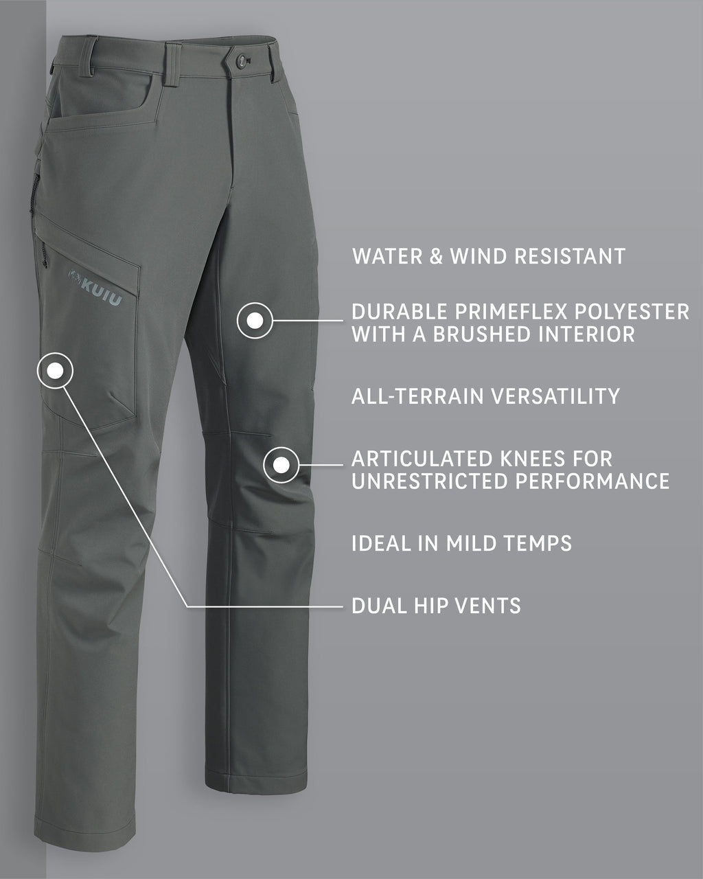 Attack Pant in Stone Grey Camouflage Detail Callout