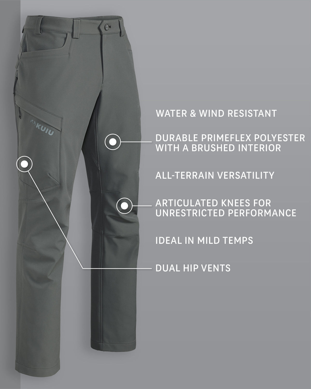 Attack Pant in Stone Grey Camouflage Detail Callout