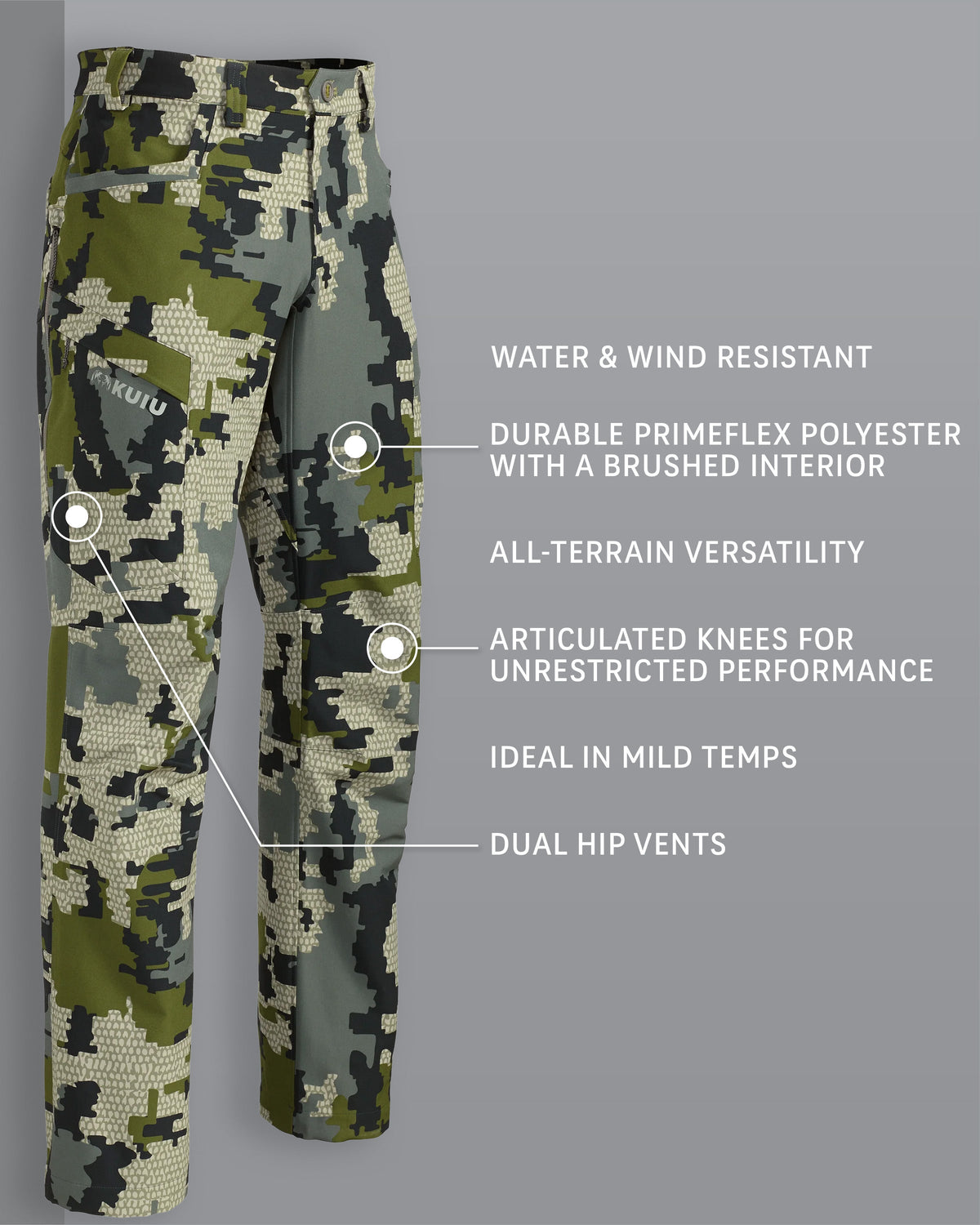 Attack Pant in Verde Camouflage Detail Callout