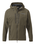 Front of KUIU Kutana Storm Shell Jacket in Ash Brown
