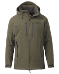 Front of KUIU Kutana Gale Force Hooded Jacket in Ash Brown