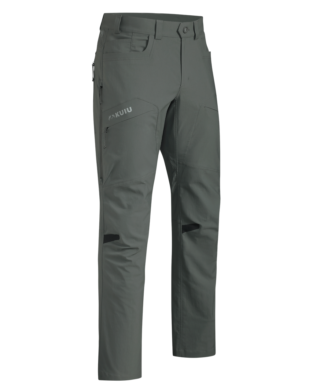 Front of Kutana Stretch Woven Pant in Stone Grey